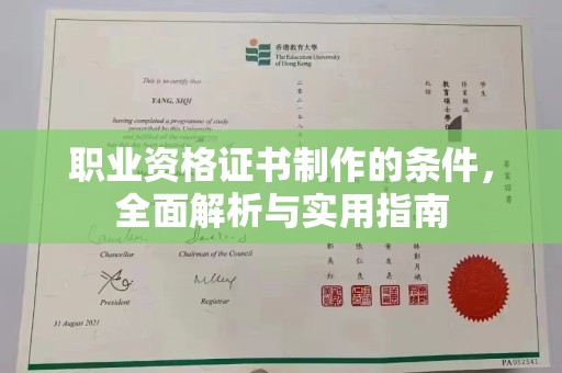 轮台职业资格证书制作的条件，全面解析与实用指南
